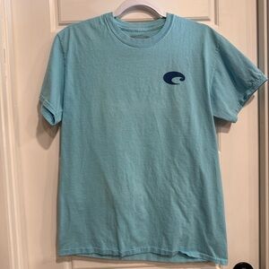 Costa Del Mar Blue Graphic T Shirt Short Sleeve Medium